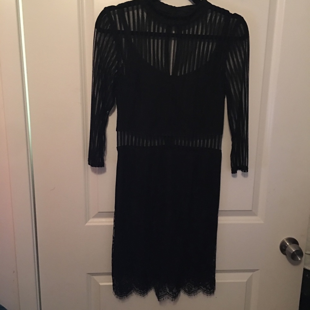 Sexy black stripe dress